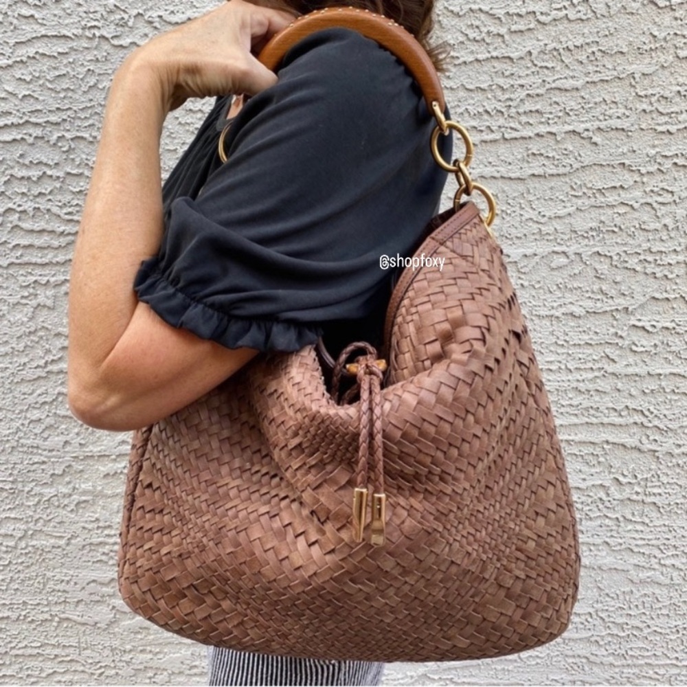 SOLD Salvatore Ferragamo Woven Leather Large Ceyla Gracy Hobo - Picture 2 of 15